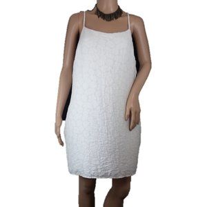 1. STATE Textured Racerback White Shift Dress